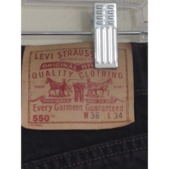 Vintage Y2K Levi's 550 Black Jeans 34 Casual Preppy Classic - Picture 4 of 7